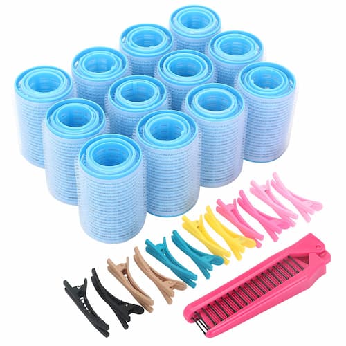 Juego de rulos para el cabello con agarre automático rizador de cabello sin calor