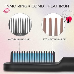 Tymo - Cepillo alisador de pelo con antiquemaduras - tecnología