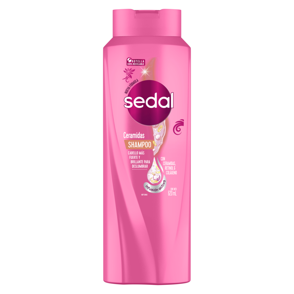 shampoo sedal rosa brillante suave y brillante cabello