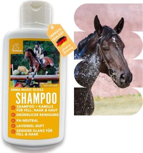 Cuidado de Cabello 22 shampoo para caballos limpia y cuida su pelo equino